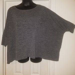 Gray Dolman Plus Size Crop Shirt